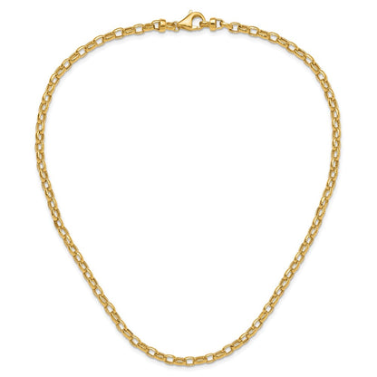 14K Gelbgold 18 Zoll 4.5mm Poliert Fantasieglieder Halskette