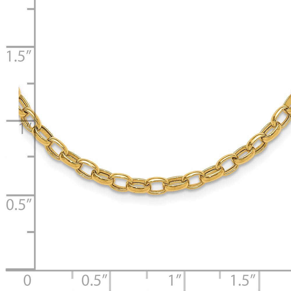 14K Gelbgold 18 Zoll 4.5mm Poliert Fantasieglieder Halskette