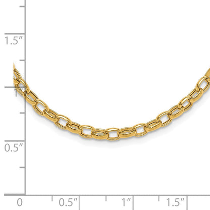 14K Gelbgold 18 Zoll 4.5mm Poliert Fantasieglieder Halskette