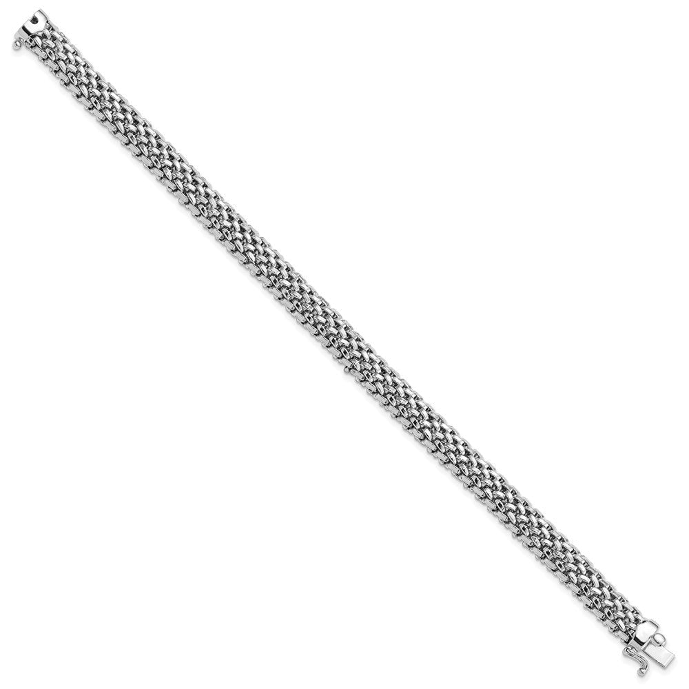 7.25 Zoll 14K Weißgold 7.25 Zoll 7mm Poliert Netz Armband