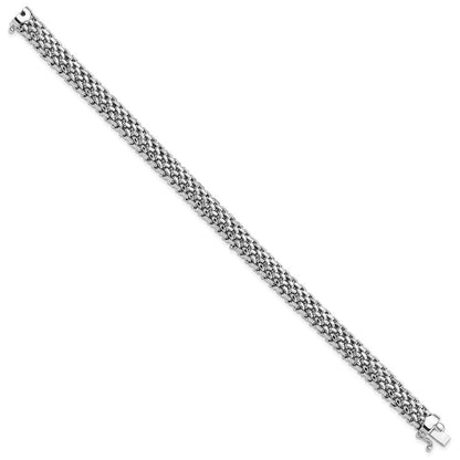7.25 Zoll 14K Weißgold 7.25 Zoll 7mm Poliert Netz Armband
