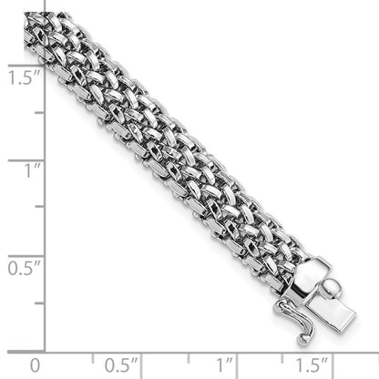 7.25 Zoll 14K Weißgold 7.25 Zoll 7mm Poliert Netz Armband