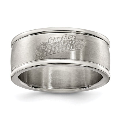 Edelstahl San Jose Sharks Logo Ring Größe 8