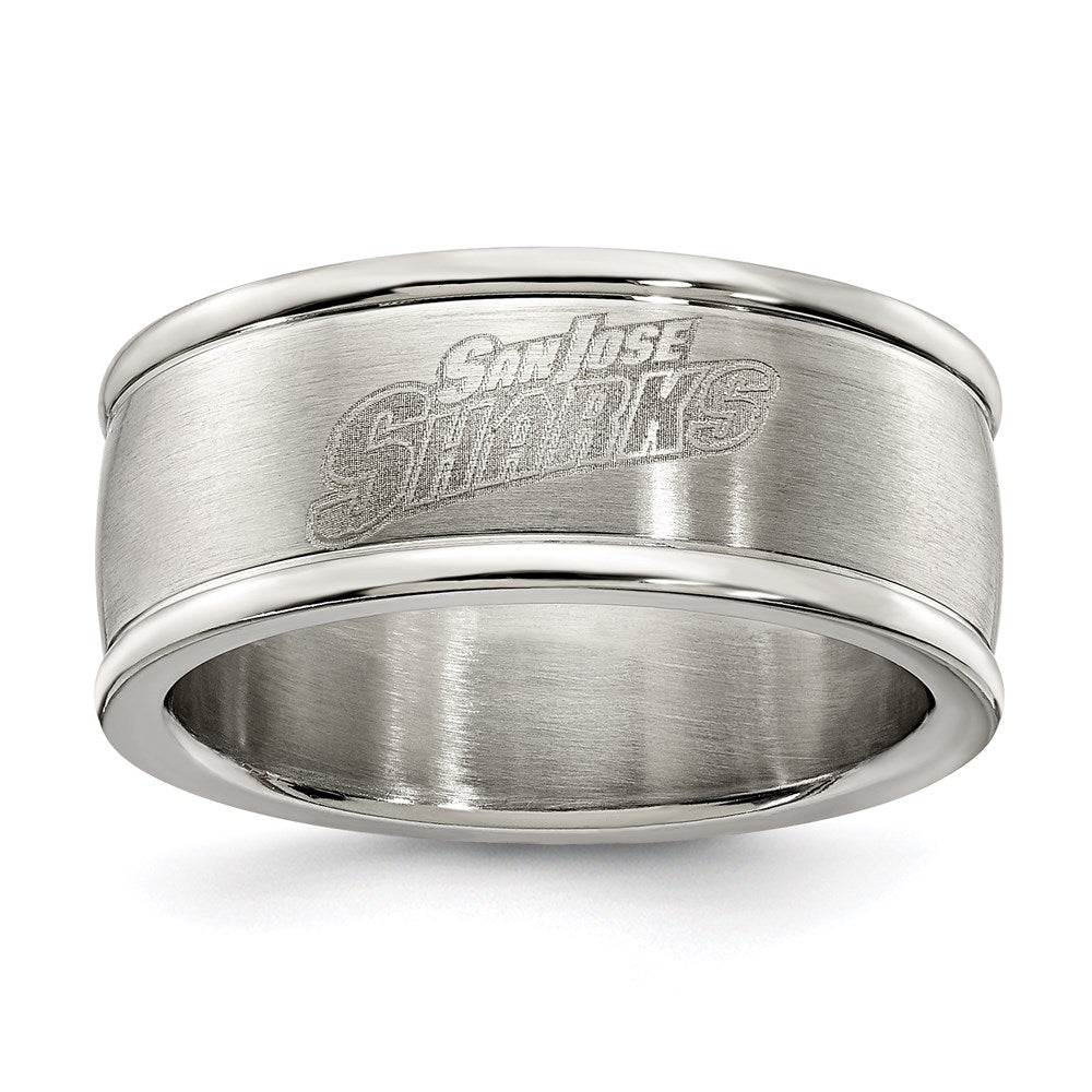 Edelstahl San Jose Sharks Logo Ring Größe 9