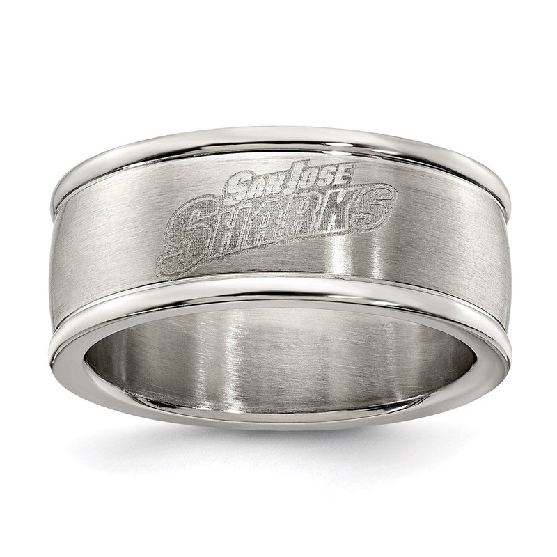Edelstahl San Jose Sharks Logo Ring Größe 9