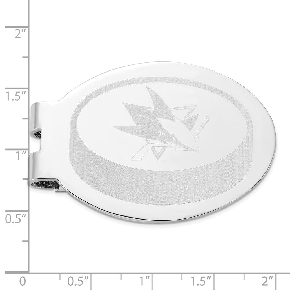 Edelstahl Nhl San Jose Sharks Poliert Oval Graviert Geldklammer