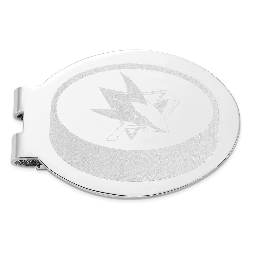 Edelstahl Nhl San Jose Sharks Poliert Oval Graviert Geldklammer