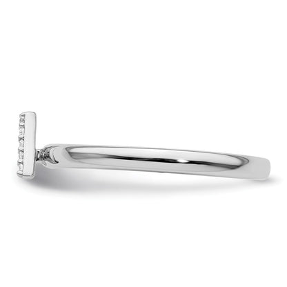 14K Weißgold Stapelbar Diamant Initiale A Größe 7 Ring