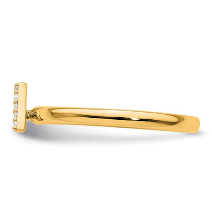 14K Gelbgold Stapelbar Diamant Initiale A Größe 7 Ring