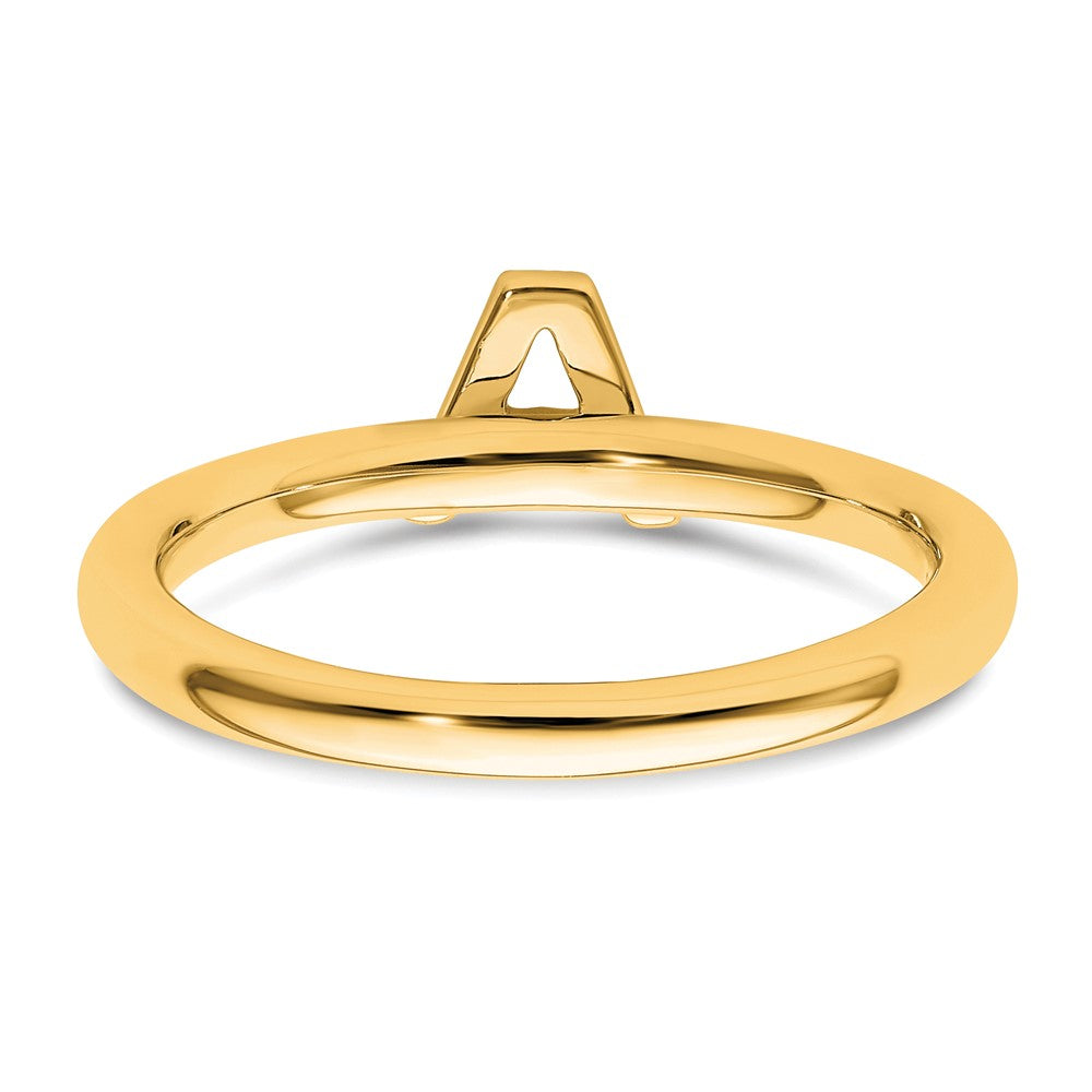14K Gelbgold Stapelbar Diamant Initiale A Größe 7 Ring