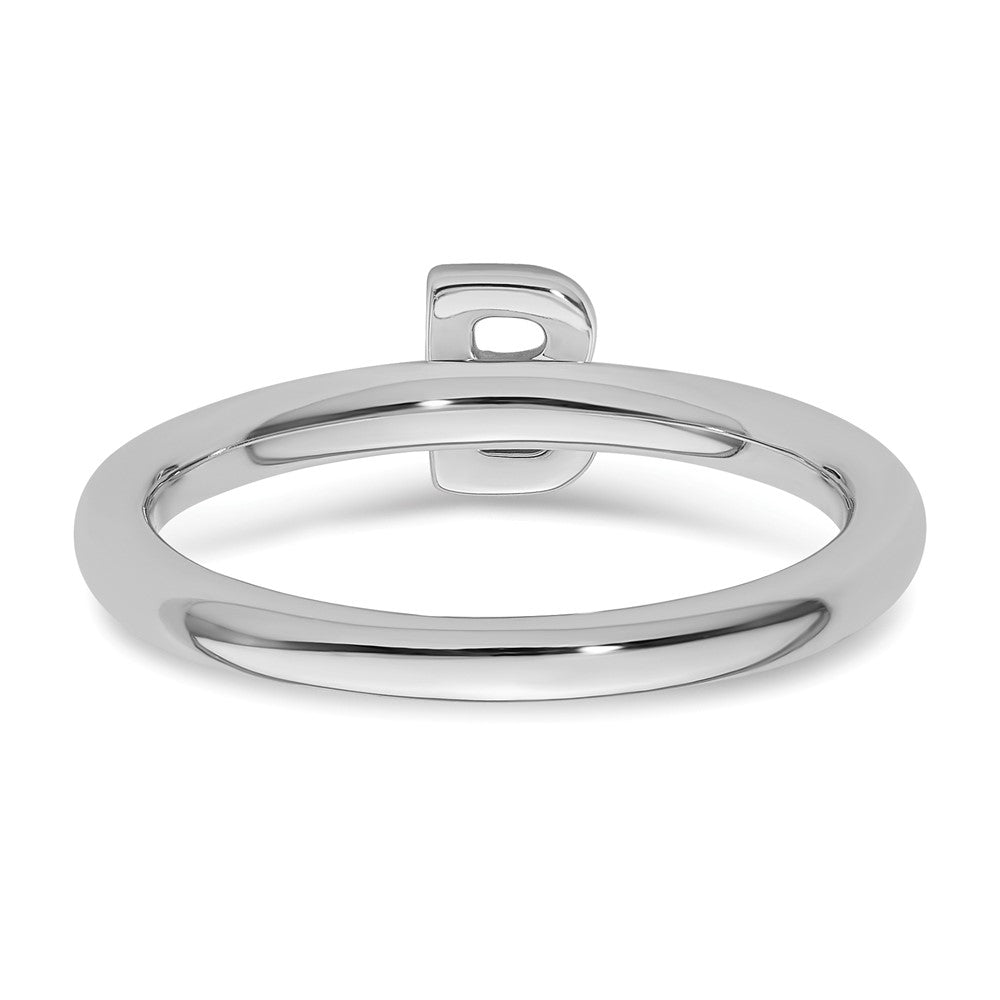 14K Weißgold Stapelbar Diamant Initiale B Größe 7 Ring