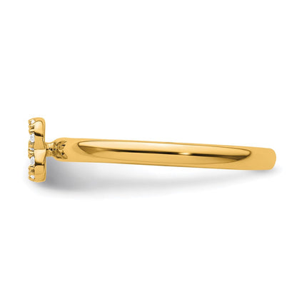 14K Gelbgold Stapelbar Diamant Initiale B Größe 7 Ring