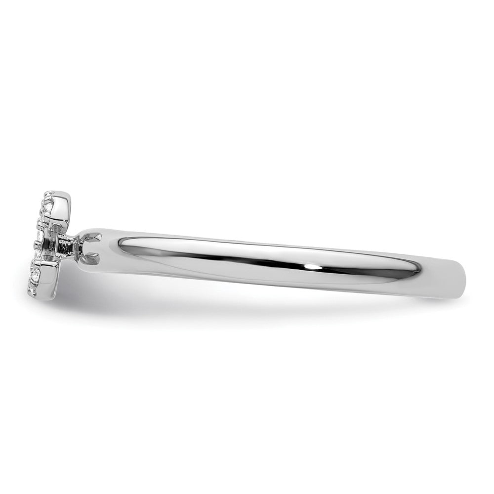 14K Weißgold Stapelbar Diamant Initiale C Größe 7 Ring
