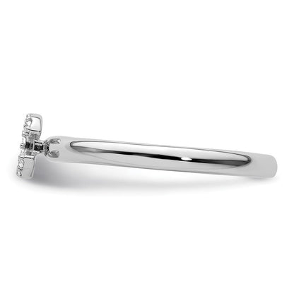 14K Weißgold Stapelbar Diamant Initiale C Größe 7 Ring