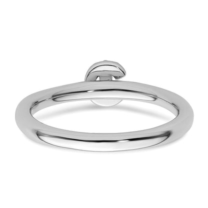 14K Weißgold Stapelbar Diamant Initiale C Größe 7 Ring
