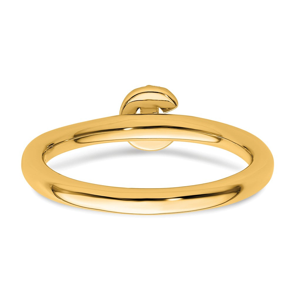 14K Gelbgold Stapelbar Diamant Initiale C Größe 7 Ring