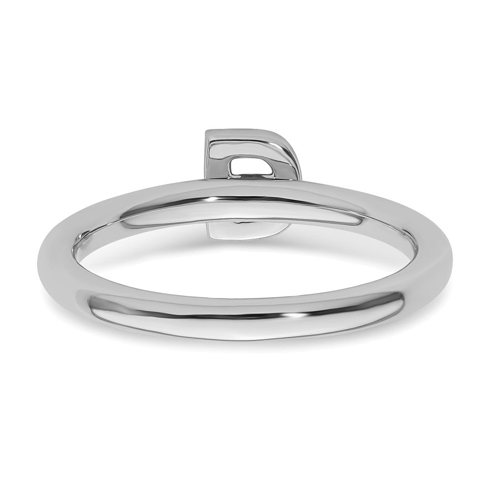 14K Weißgold Stapelbar Diamant Initiale D Größe 7 Ring