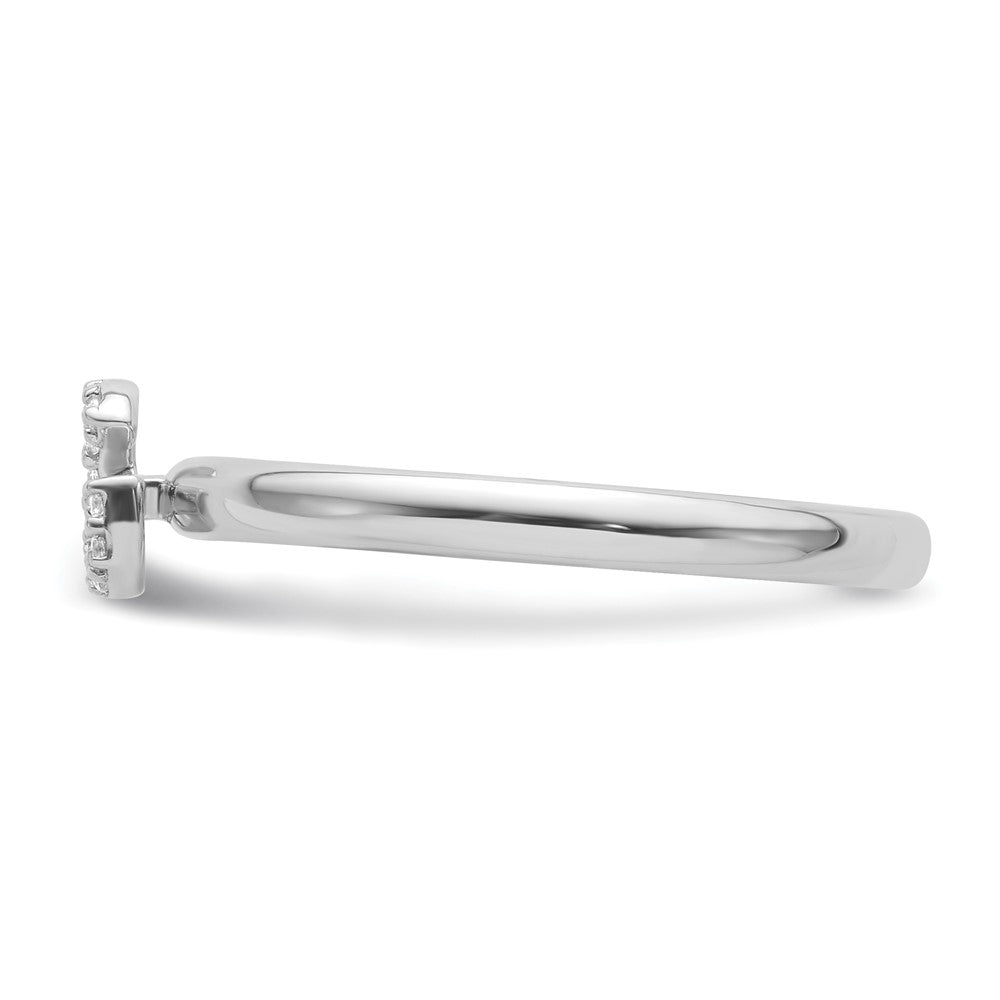 14K Weißgold Stapelbar Diamant Initiale G Größe 7 Ring