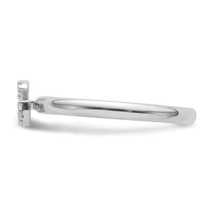 14K Weißgold Stapelbar Diamant Initiale G Größe 7 Ring