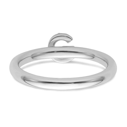 14K Weißgold Stapelbar Diamant Initiale G Größe 7 Ring
