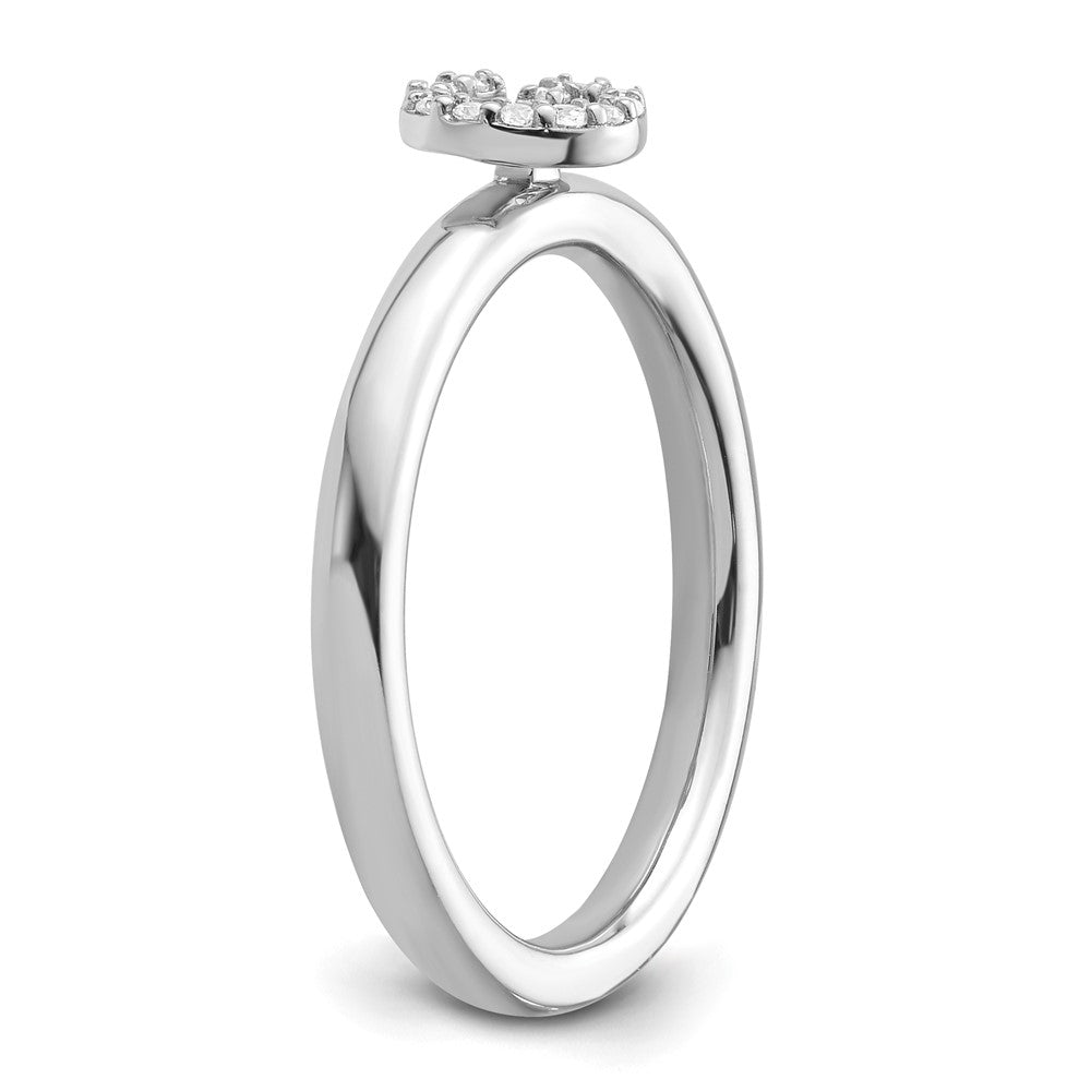 14K Weißgold Stapelbar Diamant Initiale G Größe 7 Ring