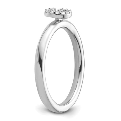 14K Weißgold Stapelbar Diamant Initiale G Größe 7 Ring