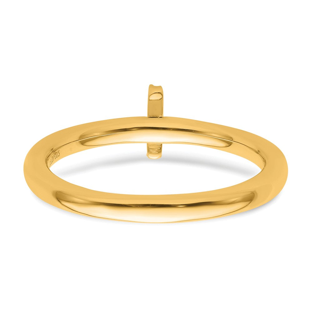 14K Gelbgold Stapelbar Diamant Initiale I Größe 7 Ring
