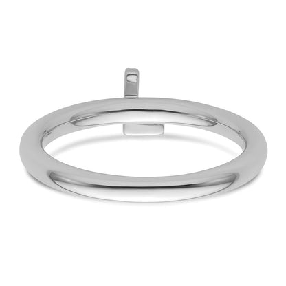 14K Weißgold Stapelbar Diamant Initiale L Größe 7 Ring