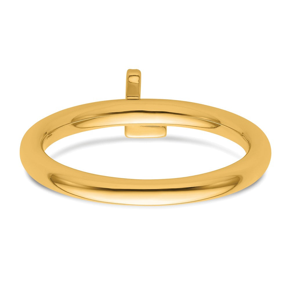 14K Gelbgold Stapelbar Diamant Initiale L Größe 7 Ring