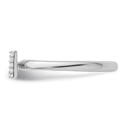 14K Weißgold Stapelbar Diamant Initiale M Größe 7 Ring