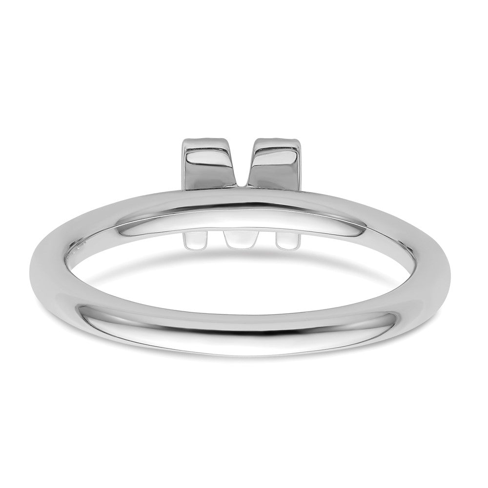 14K Weißgold Stapelbar Diamant Initiale M Größe 7 Ring