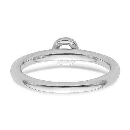 14K Weißgold Stapelbar Diamant Initiale O Größe 7 Ring