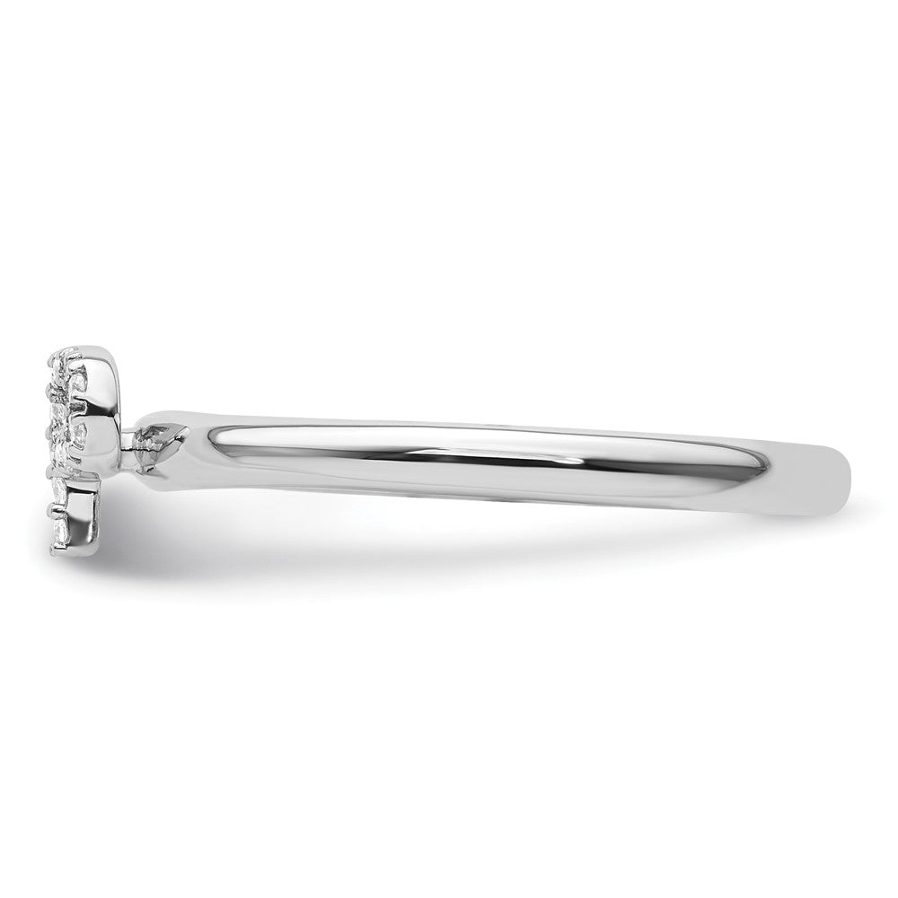 14K Weißgold Stapelbar Diamant Initiale P Größe 7 Ring