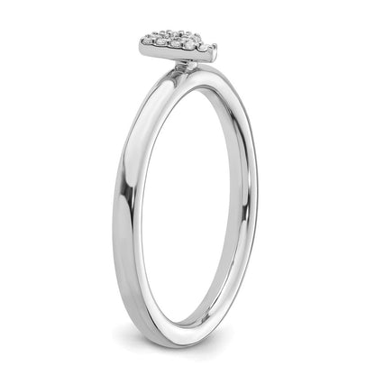14K Weißgold Stapelbar Diamant Initiale P Größe 7 Ring
