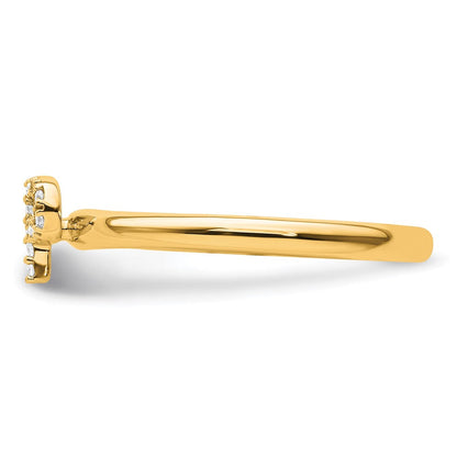 14K Gelbgold Stapelbar Diamant Initiale P Größe 7 Ring