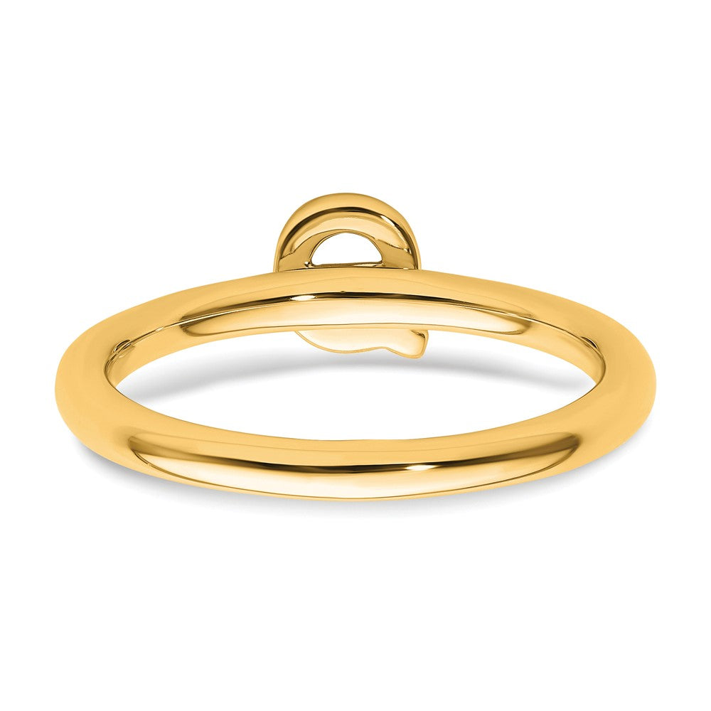 14K Gelbgold Stapelbar Diamant Initiale Q Größe 7 Ring
