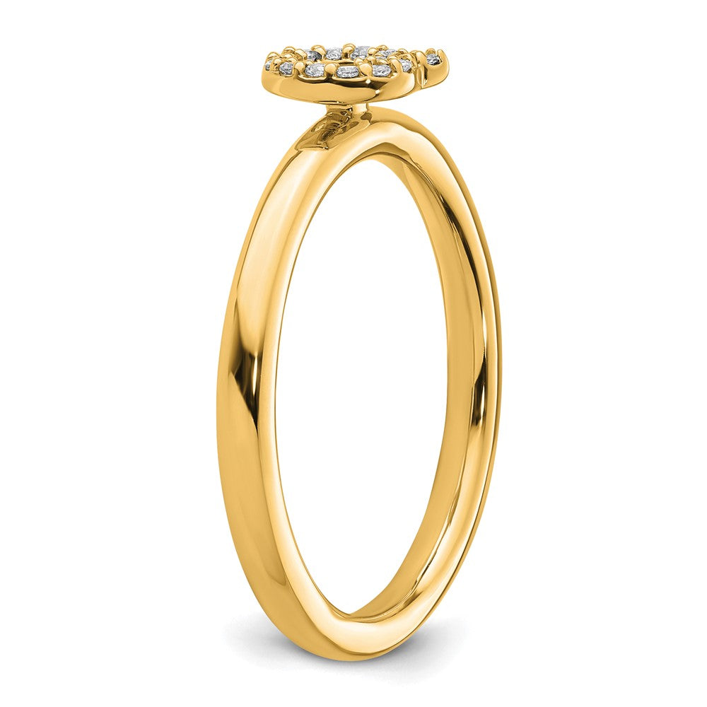 14K Gelbgold Stapelbar Diamant Initiale Q Größe 7 Ring