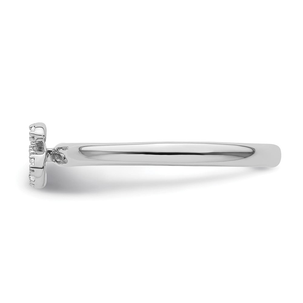 14K Weißgold Stapelbar Diamant Initiale S Größe 7 Ring