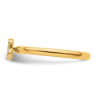 14K Gelbgold Stapelbar Diamant Initiale S Größe 7 Ring
