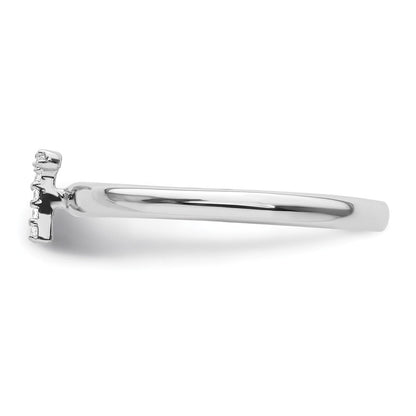 14K Weißgold Stapelbar Diamant Initiale T Größe 7 Ring