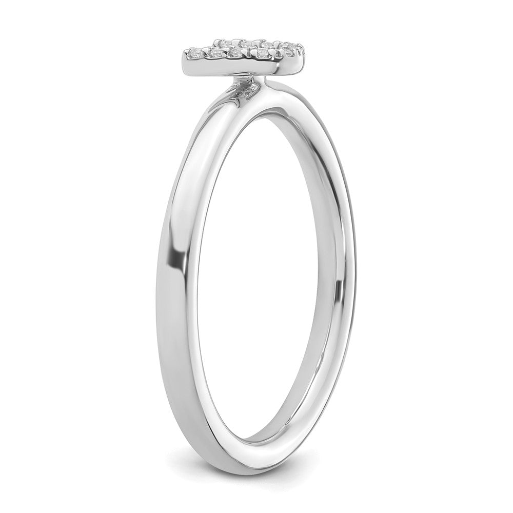 14K Weißgold Stapelbar Diamant Initiale U Größe 7 Ring