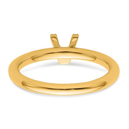 14K Gelbgold Stapelbar Diamant Initiale V Größe 7 Ring