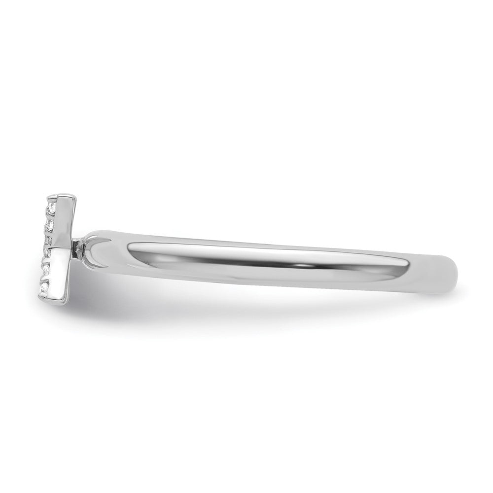 14K Weißgold Stapelbar Diamant Initiale X Größe 7 Ring