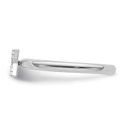 14K Weißgold Stapelbar Diamant Initiale X Größe 7 Ring