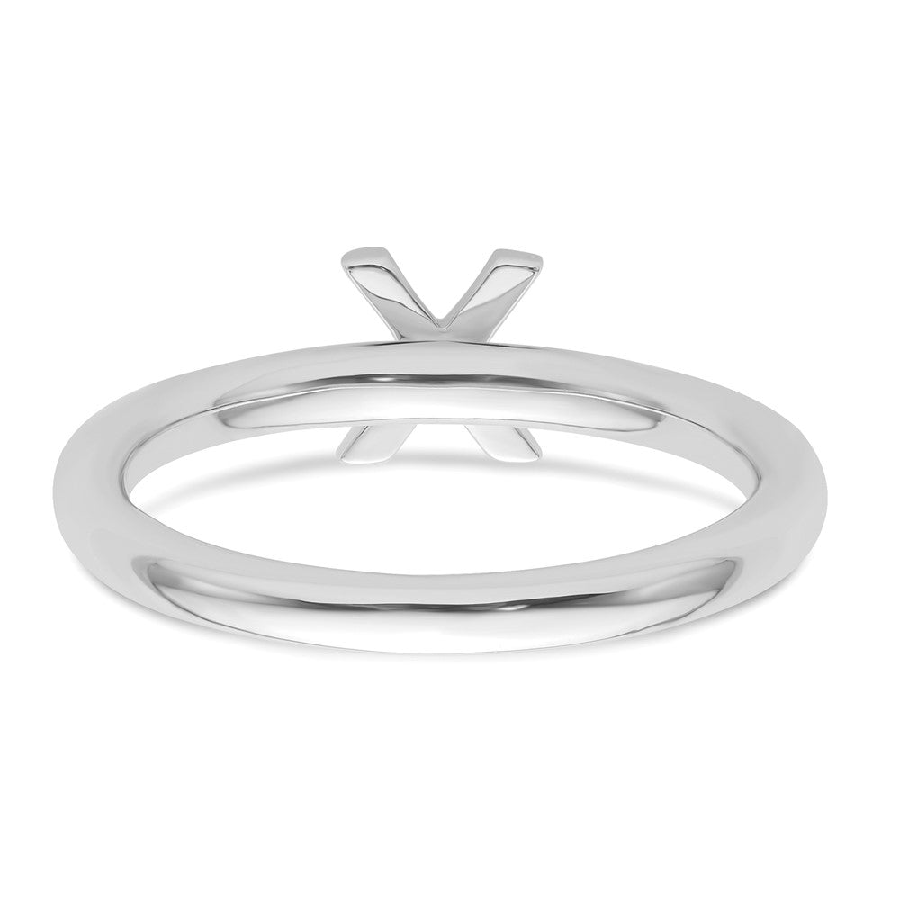 14K Weißgold Stapelbar Diamant Initiale X Größe 7 Ring