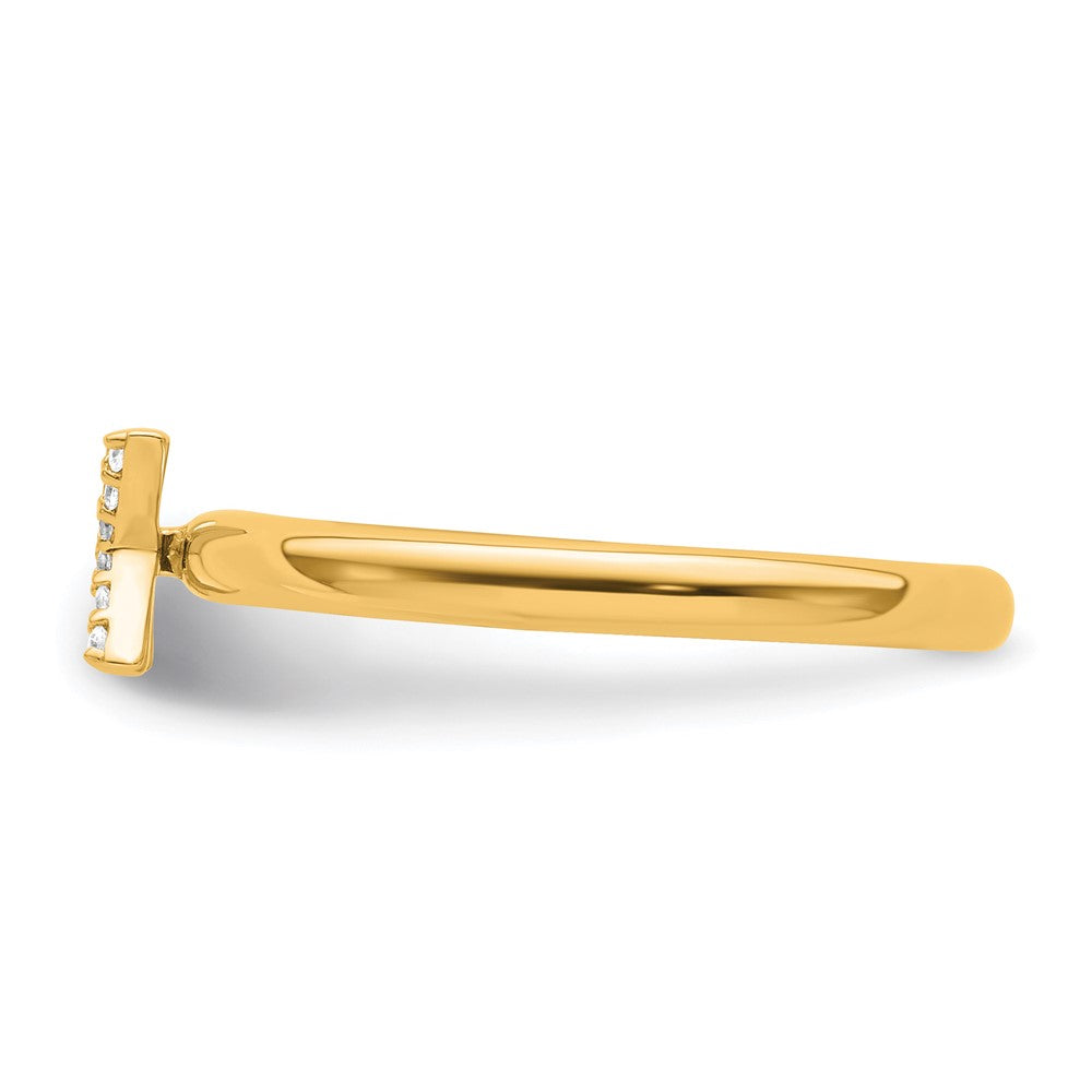 14K Gelbgold Stapelbar Diamant Initiale X Größe 7 Ring