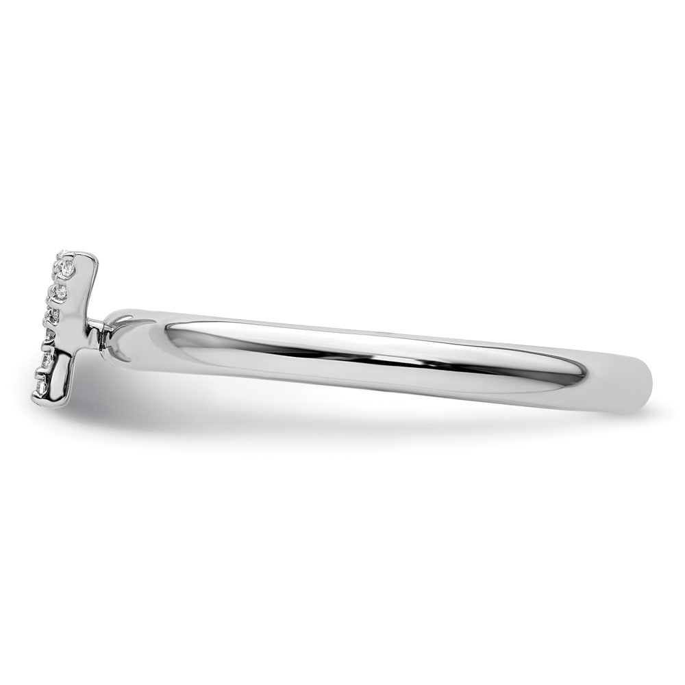 14K Weißgold Stapelbar Diamant Initiale Y Größe 7 Ring