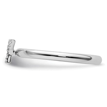 14K Weißgold Stapelbar Diamant Initiale Y Größe 7 Ring