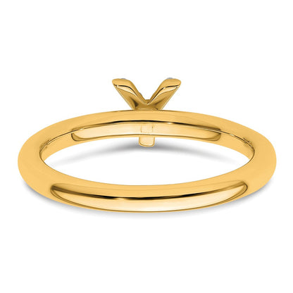 14K Gelbgold Stapelbar Diamant Initiale Y Größe 7 Ring