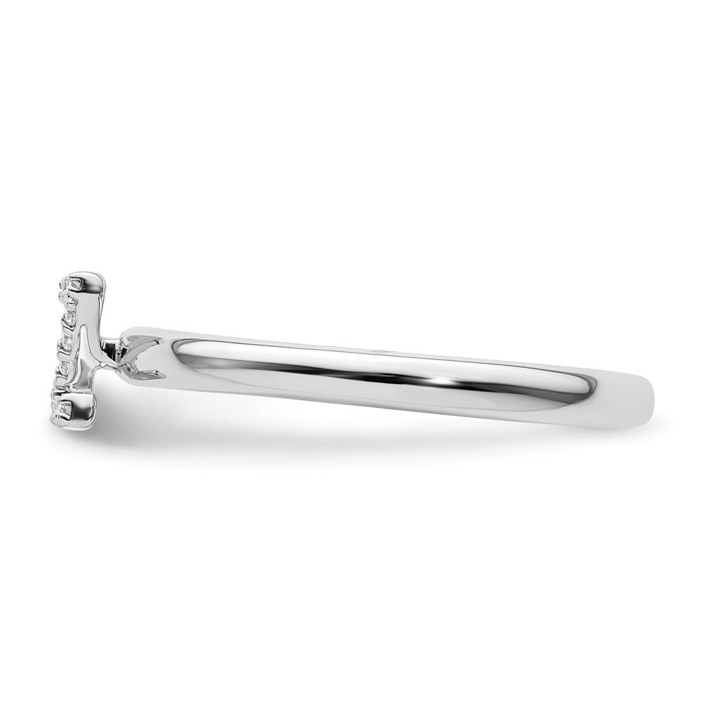 14K Weißgold Stapelbar Diamant Initiale Z Größe 7 Ring